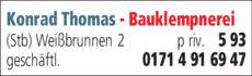 Anzeige Konrad Thomas