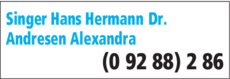 Anzeige Singer Hans Hermann Dr.