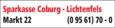 Anzeige Sparkasse Coburg - Lichtenfels