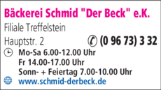 Anzeige Bäckerei Schmid Der Beck e.K.
