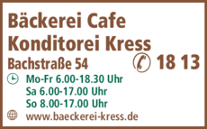 Anzeige Kress Bäckerei & Cafe