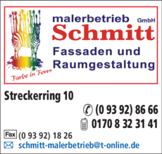 Anzeige Malerbetrieb Schmitt GmbH