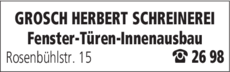 Anzeige GROSCH HERBERT