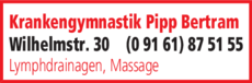 Anzeige Krankengymnastik Pipp Bertram