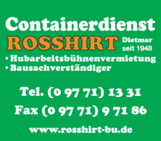 Anzeige Containerdienst Rosshirt