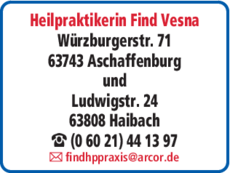 Anzeige Heilpraktikerin Find Vesna