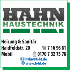 Anzeige Heizung & Sanitär Hahn