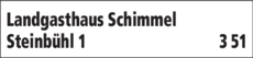 Anzeige Landgasthaus Schimmel