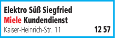 Anzeige Elektro Süß Siegfried