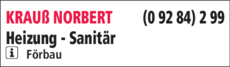 Anzeige KRAUß NORBERT