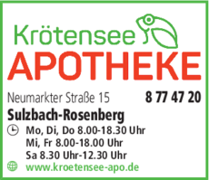 Anzeige Krötensee-Apotheke