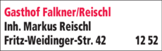 Anzeige Gasthof Falkner/Reischl