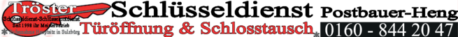 Anzeige Schlüsseldienst Tröster