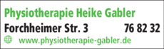 Anzeige Krankengymnastik Gabler Heike
