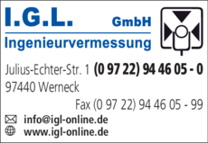 Anzeige I.G.L. GmbH Ingenieurvermessung