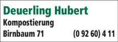 Anzeige Deuerling Hubert