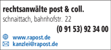Anzeige rechtsanwälte post & coll.