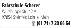 Anzeige Fahrschule Scherer