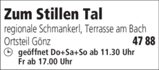 Anzeige Zum Stillen Tal Anzeige Zum Stillen Tal