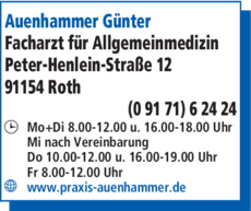 Anzeige Auenhammer Günter