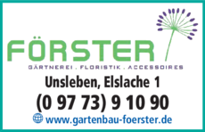 Anzeige Blumen & Gartengestaltung Förster