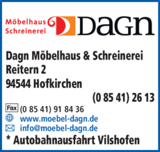 Anzeige Möbel Dagn