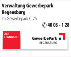 Anzeige Verwaltung Gewerbepark Regensburg