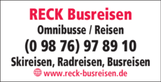 Anzeige Busreisen Reck
