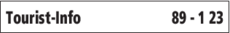 Anzeige Tourist-Info