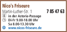 Anzeige Nicos Friseure