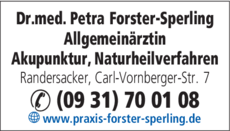 Anzeige Forster-Sperling Petra Dr.med.