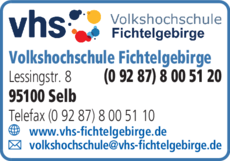 Anzeige Volkshochschule Fichtelgebirge