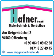 Anzeige Maler Hafner GmbH