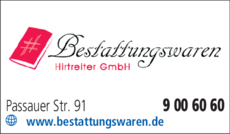 Anzeige Hirtreiter GmbH, Bestattungswaren