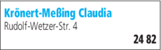 Anzeige Krönert-Meßing Claudia