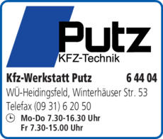 Anzeige PUTZ KFZ-TECHNIK GmbH