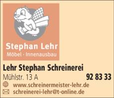 Anzeige Lehr Stephan
