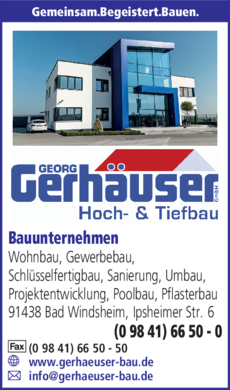 Anzeige Gerhäuser Georg Bauunternehmen Hoch- & Tiefbau GmbH