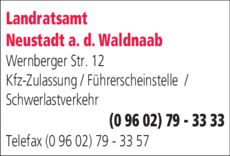 Anzeige Landratsamt Neustadt a d Waldnaab