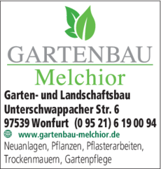 Anzeige Gartenbau Melchior Johannes