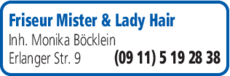 Anzeige Friseur Mr. + Lady Hair