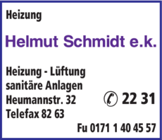 Anzeige Heizung Schmidt Helmut