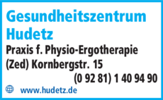 Anzeige Krankengymnastik Gesundheitszentrum Hudetz