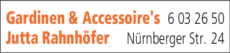 Anzeige Gardinen & Accessoires Rahnhöfer