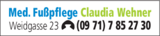 Anzeige Wehner Claudia