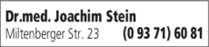 Anzeige Stein Joachim Dr. med. Frauenarzt