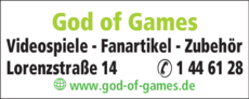 Anzeige God of Games Spieleladen