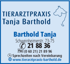 Anzeige Barthold Tanja Tierarztpraxis