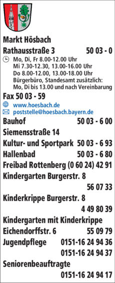 Anzeige Markt Hösbach