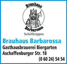 Anzeige Brauhaus Barbarossa